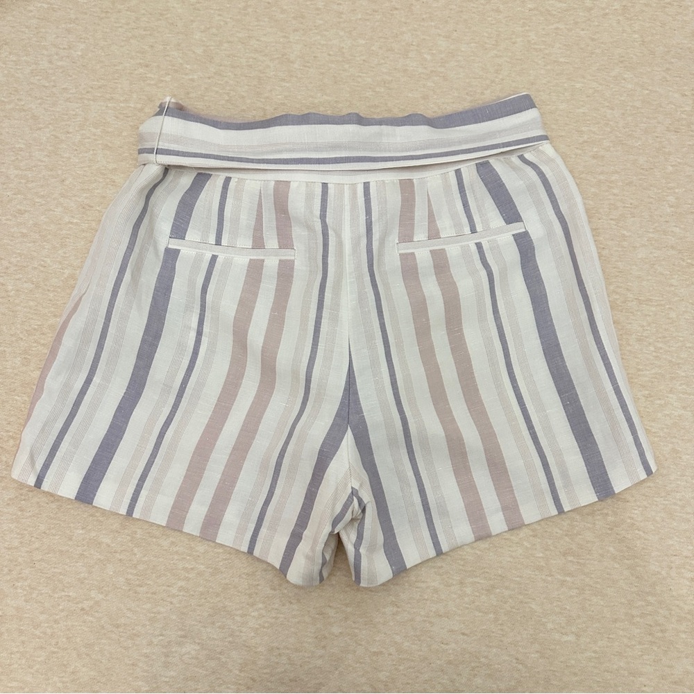 Express Women’s High Rise Midi Cream Linen With Zip Short Size 6 - Picture 12 of 13